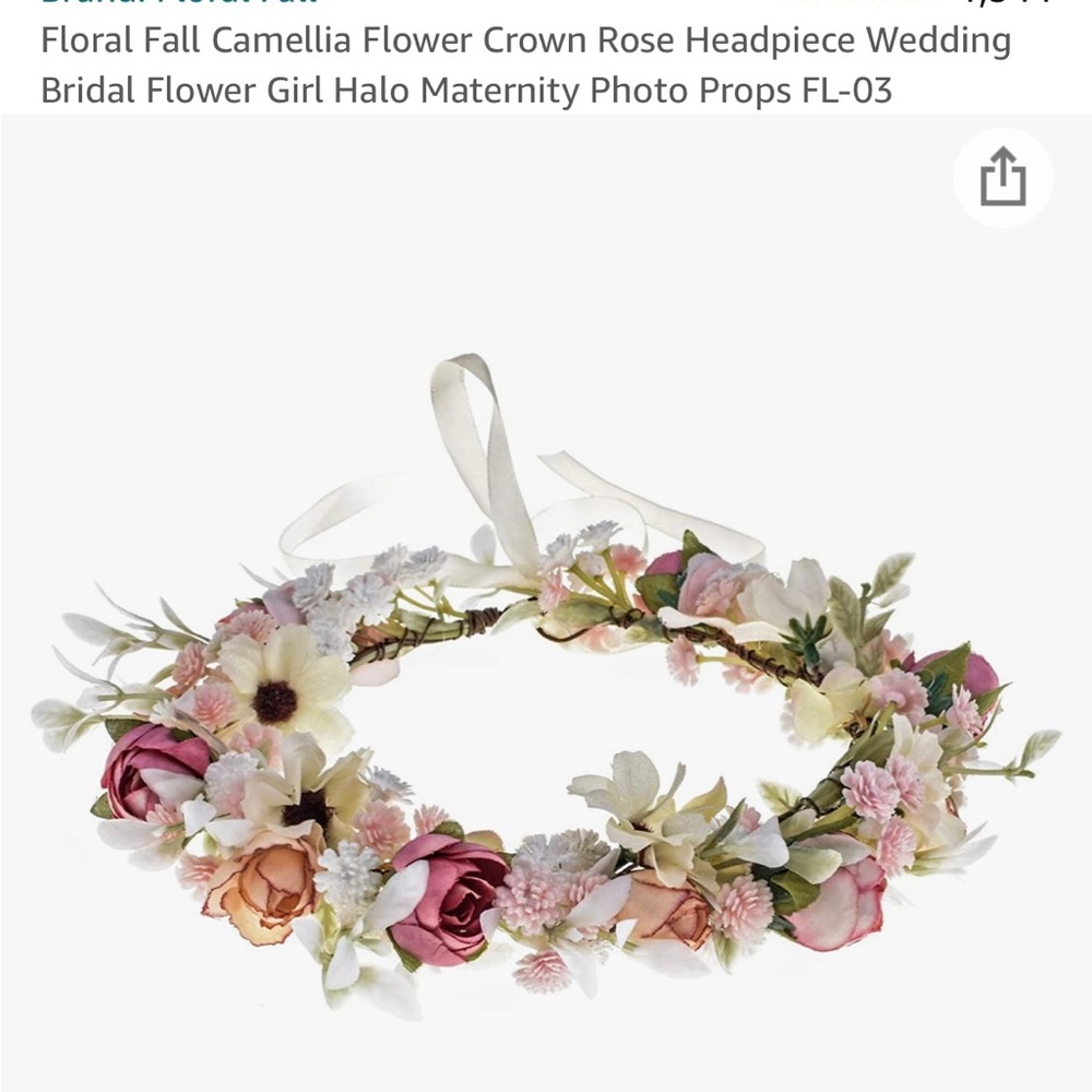 2 Flower Girl Head Pieces, adjustable tie, new, wedding